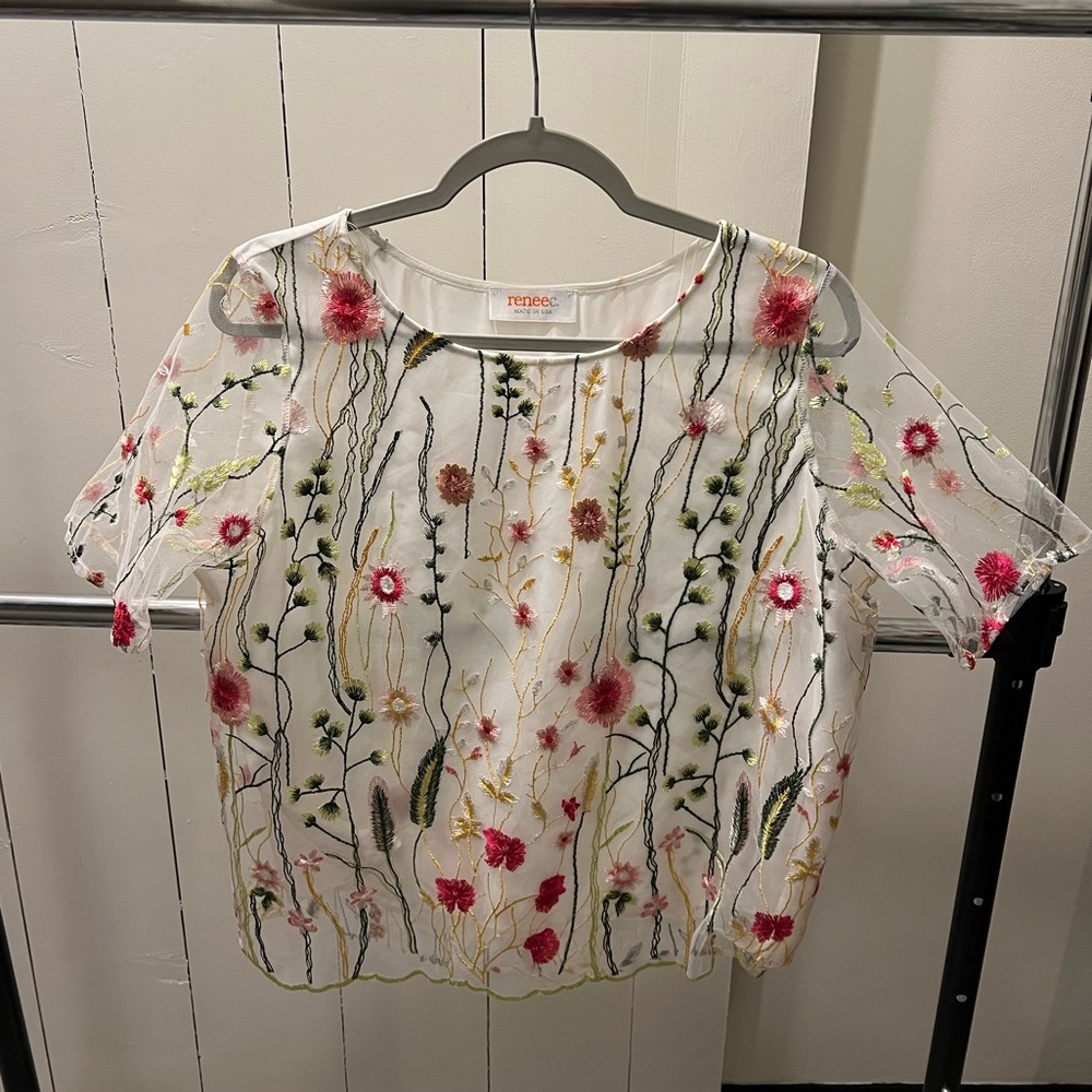 Floral embroidered blouse